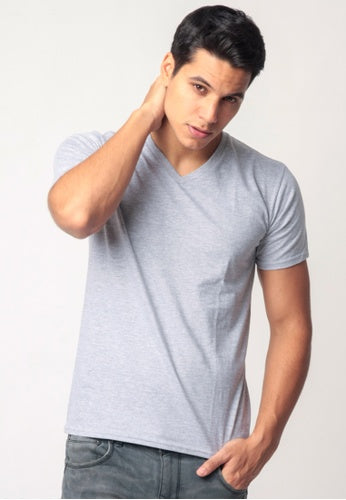 Plain Gray Vneck