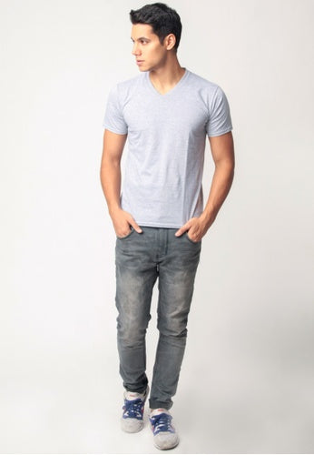 Plain Gray Vneck